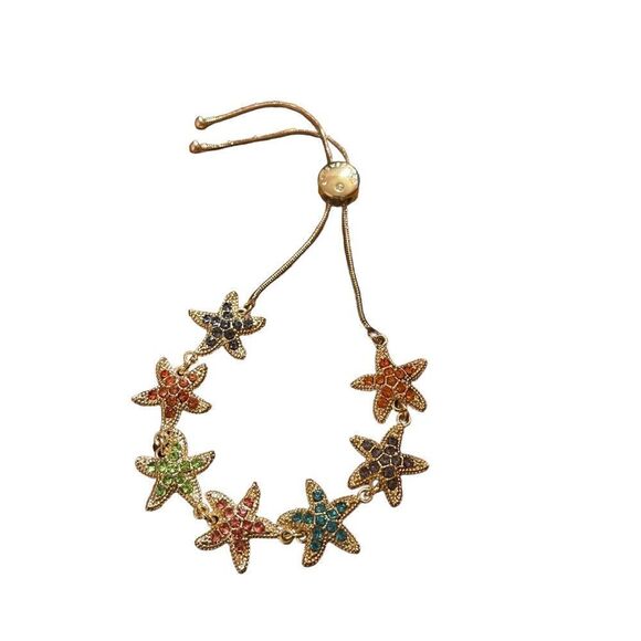 NWOT CHARTER CLUB Gold-Tone Crystal Starfish Slider Bracelet - Picture 3 of 4